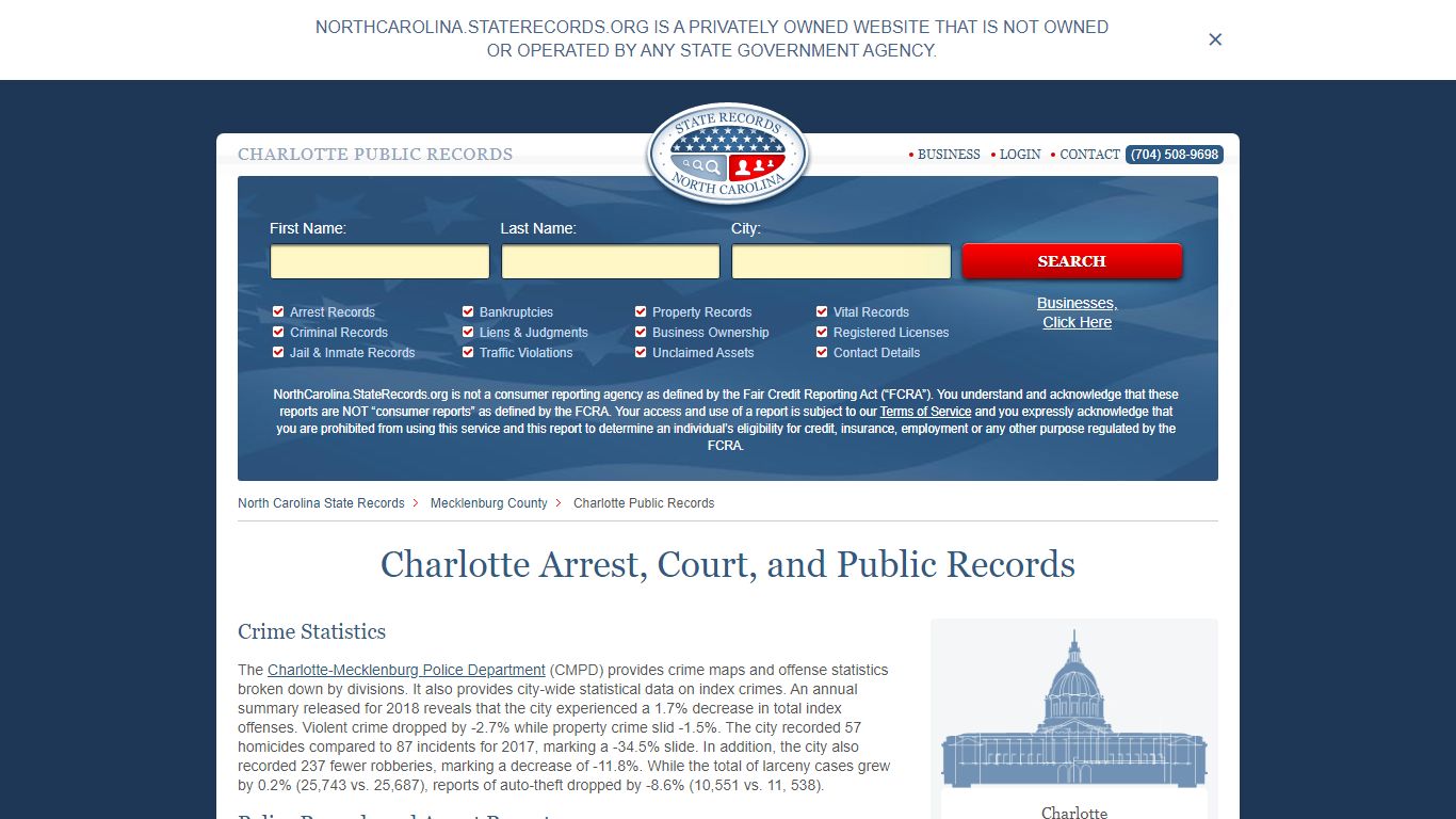 Charlotte Arrest and Public Records | North Carolina.StateRecords.org